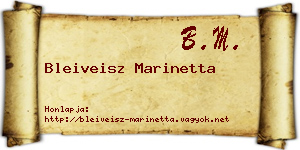 Bleiveisz Marinetta névjegykártya